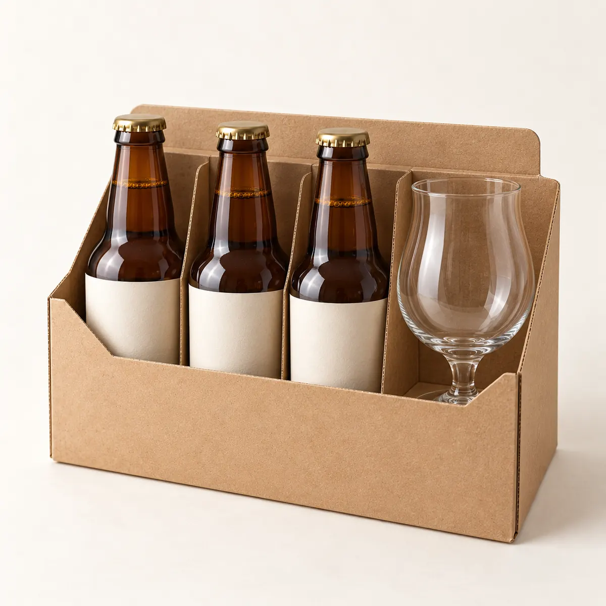 Gift box: three beers and a glass